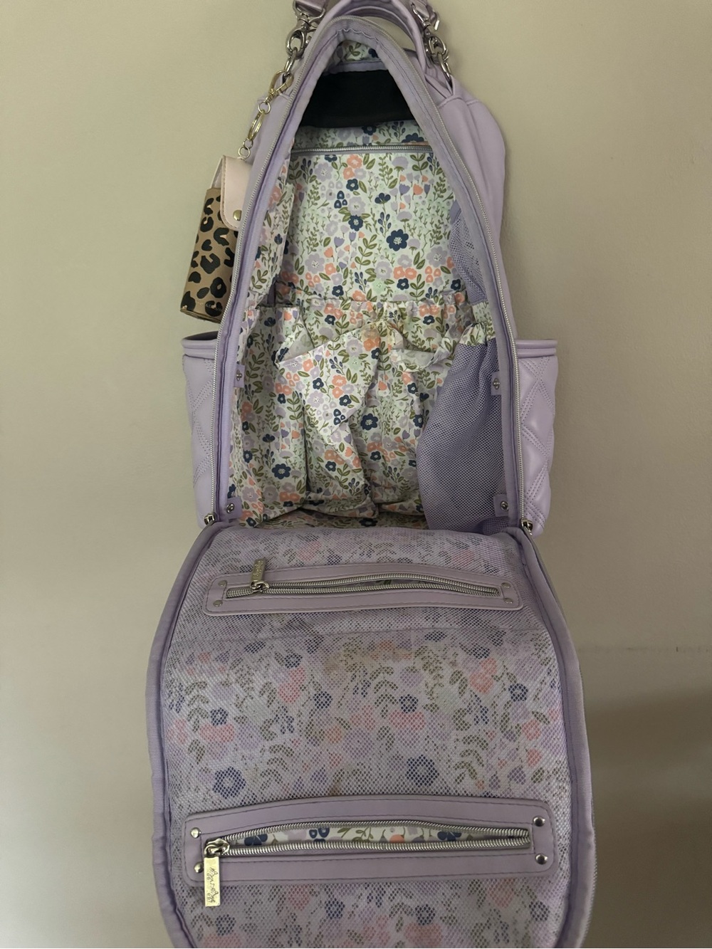 Itzy Ritzy Quilted Lavender Backpack - Picture 4 of 5